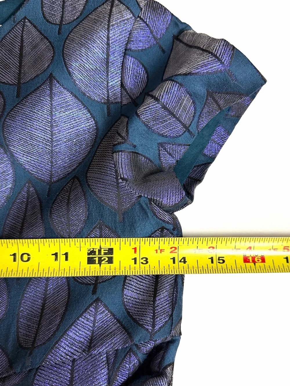 NWT Jacadi Paris Teal with Purple Shiny Leaf Jacquard Occasion Dress 10 (140)